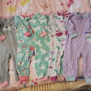 5 Carter's footless fleece sleepers